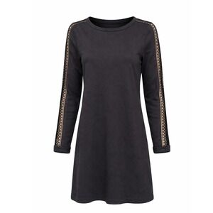 LOFT Womens Long Sleeve Open Embroidered Sleeve Shirt Dress‎ Size M Minimalist